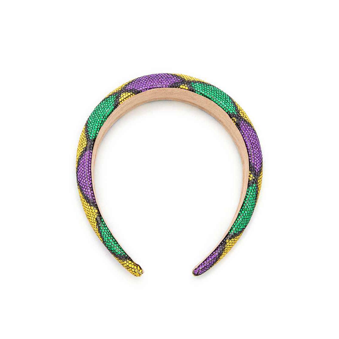 Artini Accessories - Wholesale Fashion Headband - Women's - Zig Zag Crystal Mardi Gras Headband1