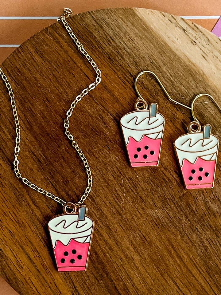 Colar e Brincos Boba por atacado de Benny & Beans