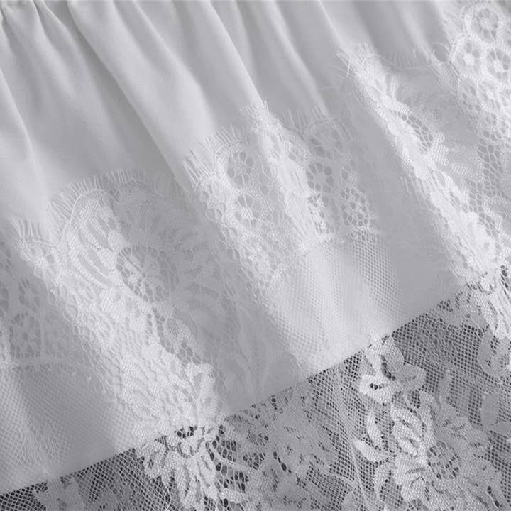 DE VAVE - Wholesale Skirt - Women's - Lace Hem A-Line Mini Skirt