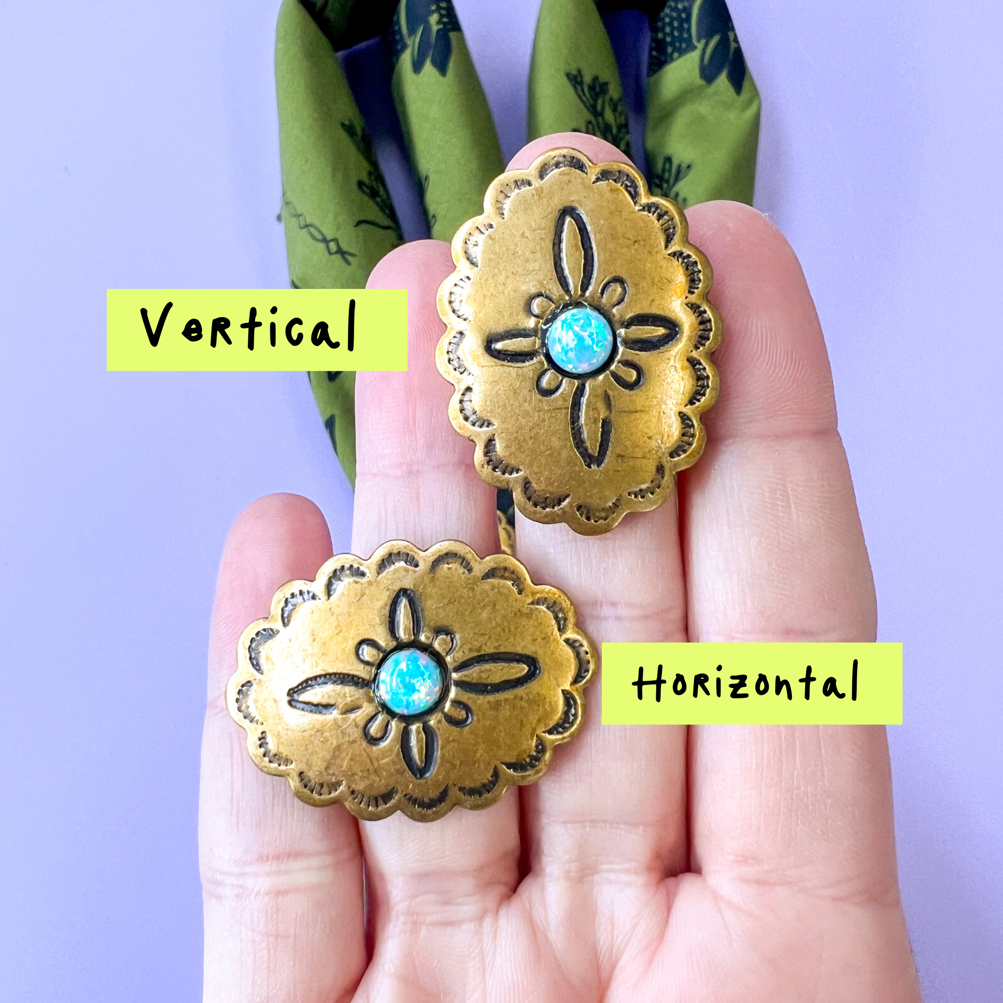 Velvet Outlaw - Wholesale Bandana - Unisex - Gold Opal Concho Bandana Slide2