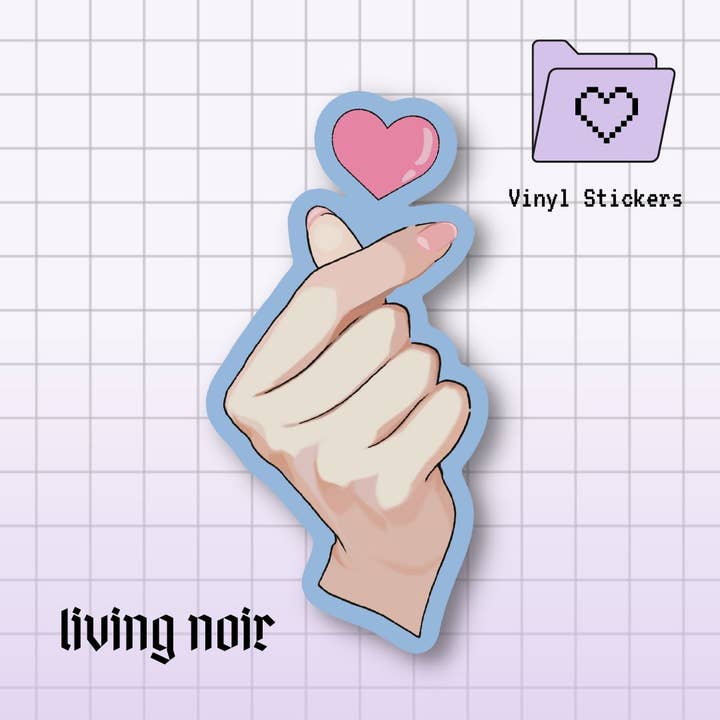 Living Noir - Wholesale Sticker - Anime Finger Heart Sticker1