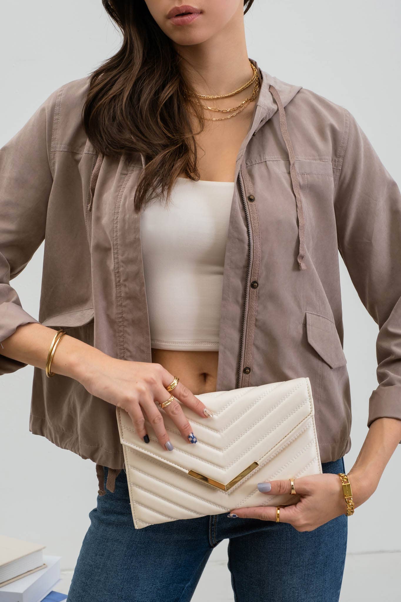 Blu Pepper - Wholesale Jacket - Women's - SNAP BUTTON ZIP UP HOODED JACKET40