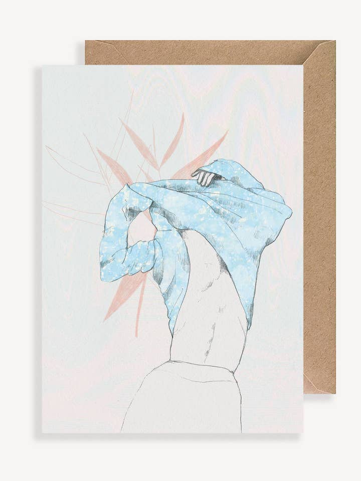 Illustreret postkort - med kuvert - La Vague for engroshandel hos Septembre Papeterie