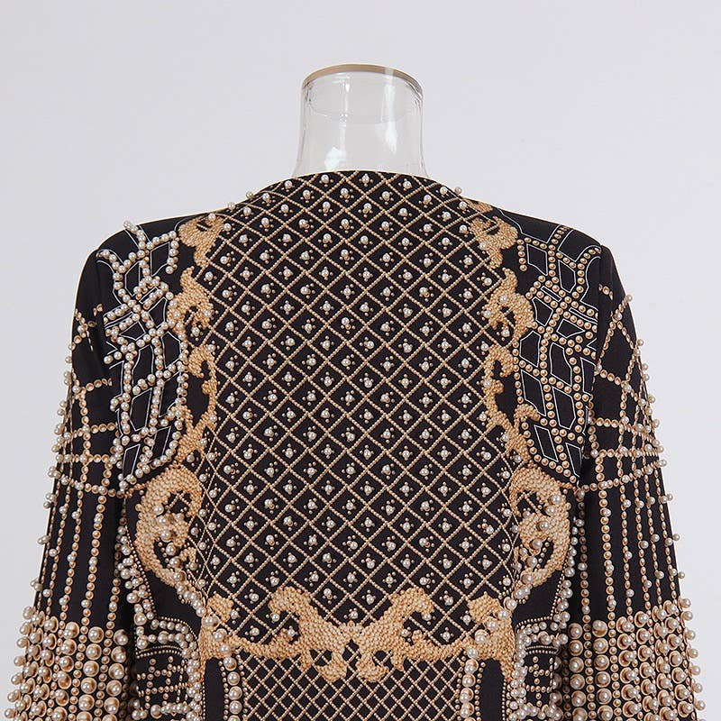 Color as pictures CT95 Beaded V-Neck Long-Sleeve Trench Coat for Women for wholesale on Faire11