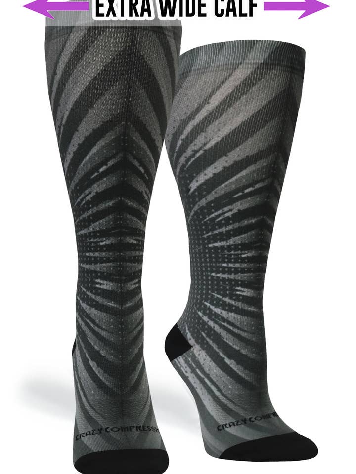 360 Never Quit Grey (EXTRA WIDE CALF) for wholesale by Crazy Compression