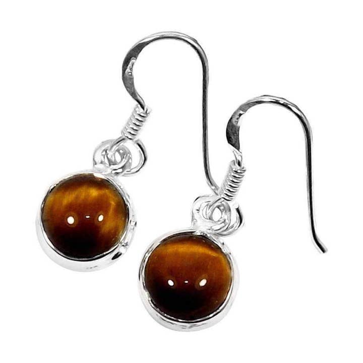 Amruta Ohrhänger mit Tigeraugenkugel für den Großhandel von Sitara Collections