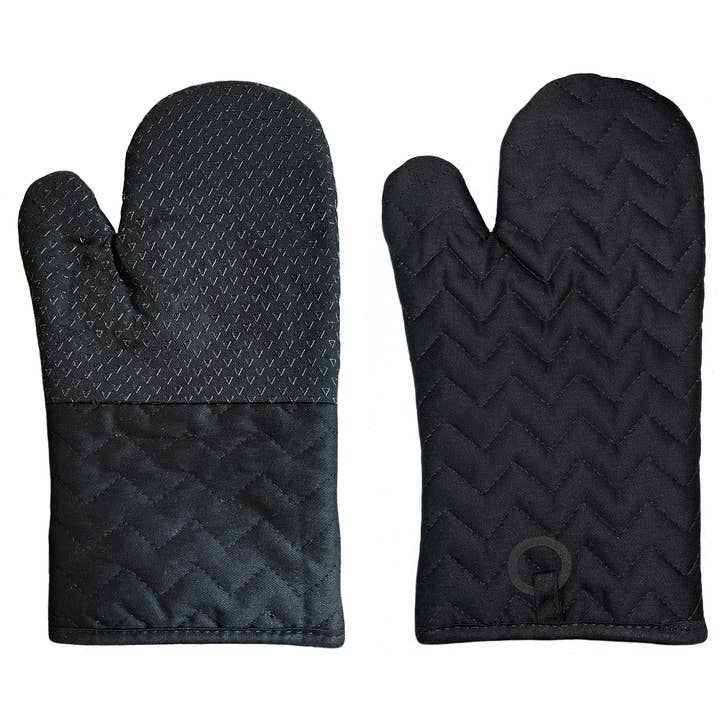 home mart goods - Wholesale Oven mitt/pot holder - Black Heat Resistant Soft Quilted Oven Mitts With Silicone0