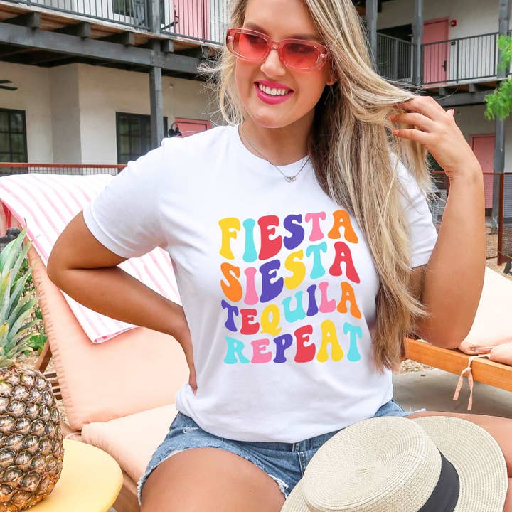Fiesta Siesta Tequila Repeat for wholesale by Sunfire Tees