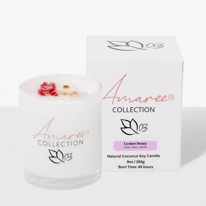 Amaree Collection - Wholesale Jar/filled candle - Lychee Peony Candle 265g1