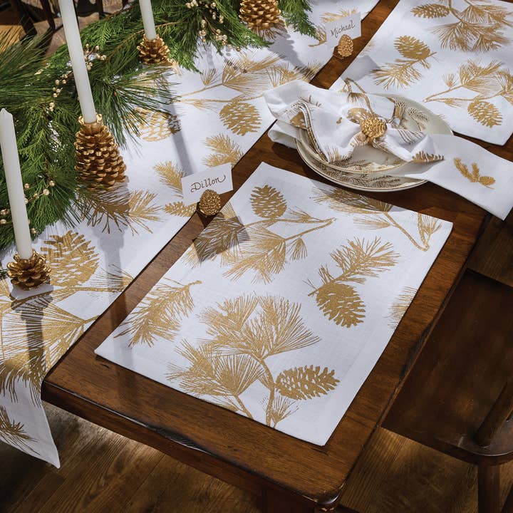 Park Designs - Wholesale Dinner & Cloth Napkin - Patricia Heaton Home Gold Pinecone Napkin2