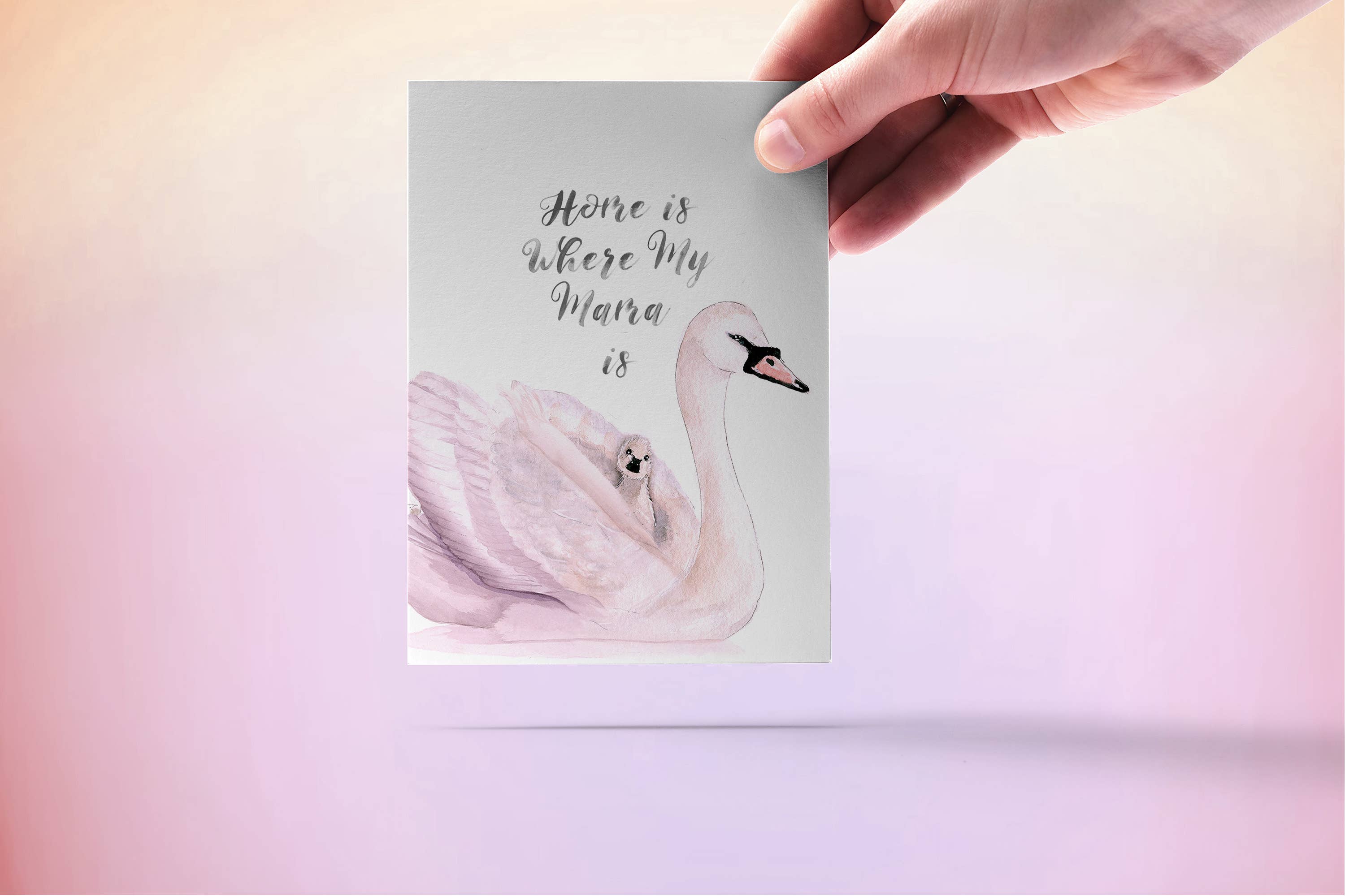 Liyana Studio - Wholesale Moederdagkaartje - Swan Mom And Baby - Moederdag Kaart7