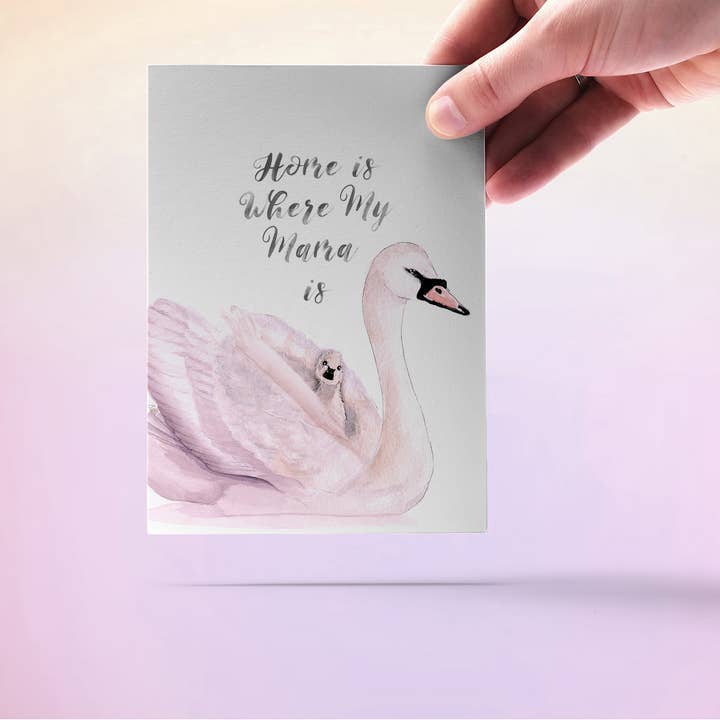 Liyana Studio - Wholesale Moederdagkaartje - Swan Mom And Baby - Moederdag Kaart7