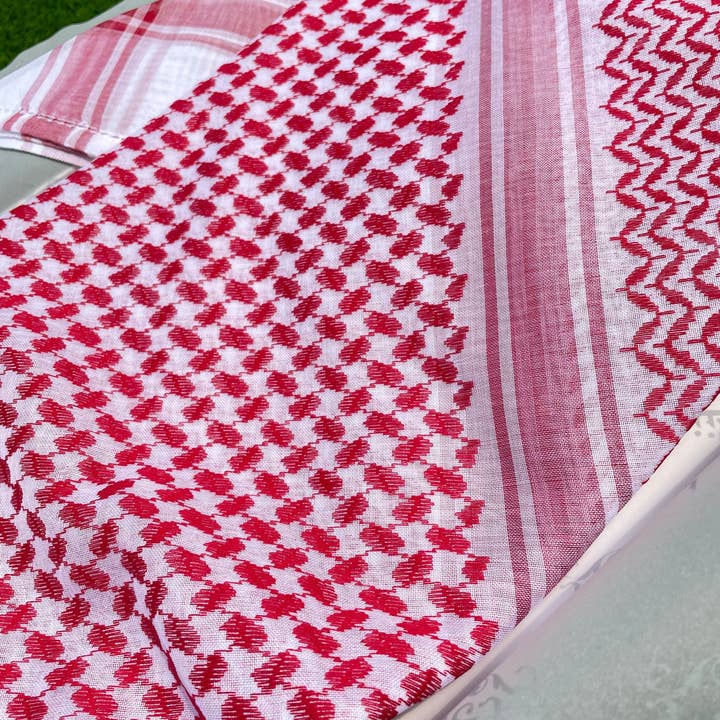 MY LITTLE JUBBA - Wholesale Scarf - Men's - Mens Red Luxury Shemagh Scarf