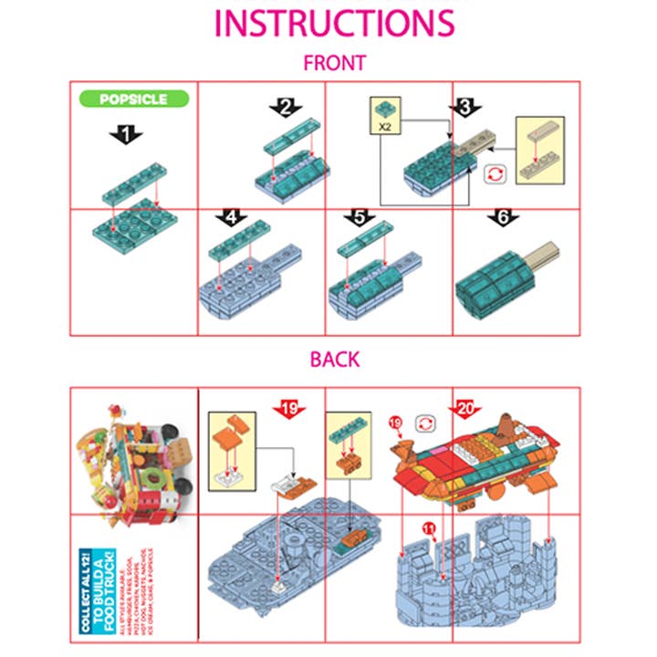 Novelty Brands - Wholesale Toy Set - Kids - So Much Fun! Micro Block Fast Food Set Boxed - 12/Display14