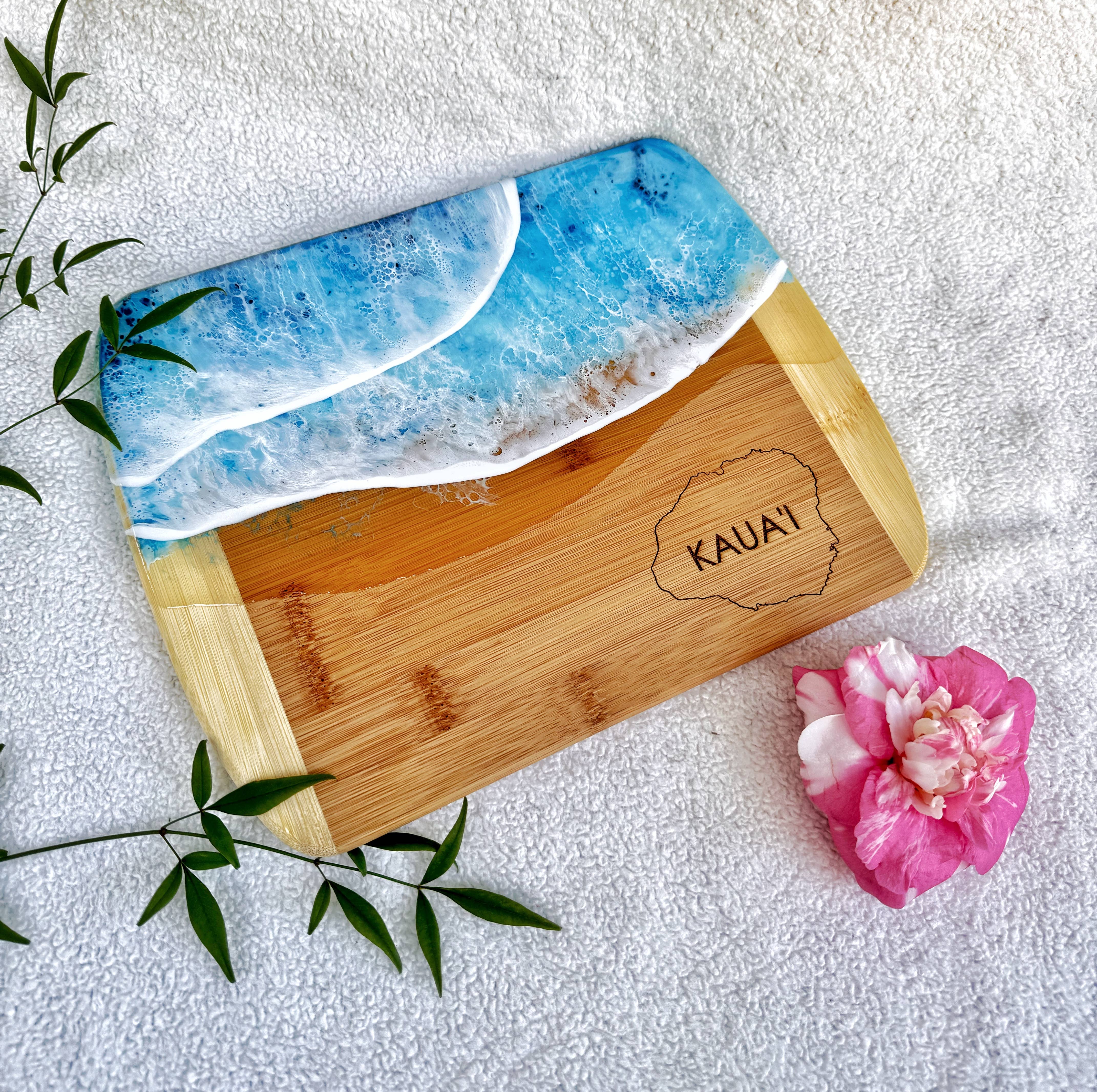 TBM Creations LLC - Vente Plateaux à fromage - NOUVEAU | Planche à charcuterie KAUAI Island Ocean | Planche à fromages11