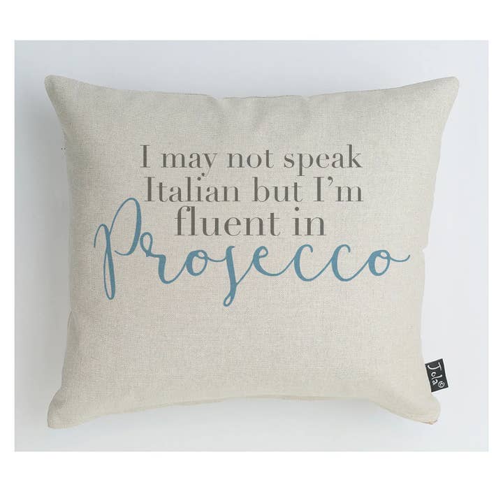 Fluent in Prosecco Cushion for wholesale by Jola Designs
