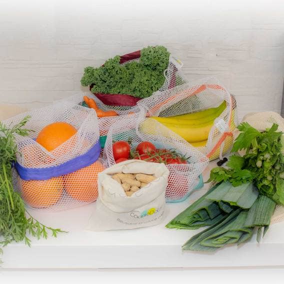 GreenWave – Saco de mercearia/compras por atacado – Sacos reutilizáveis de algodão orgânico e malha para armazenamento de alimentos6