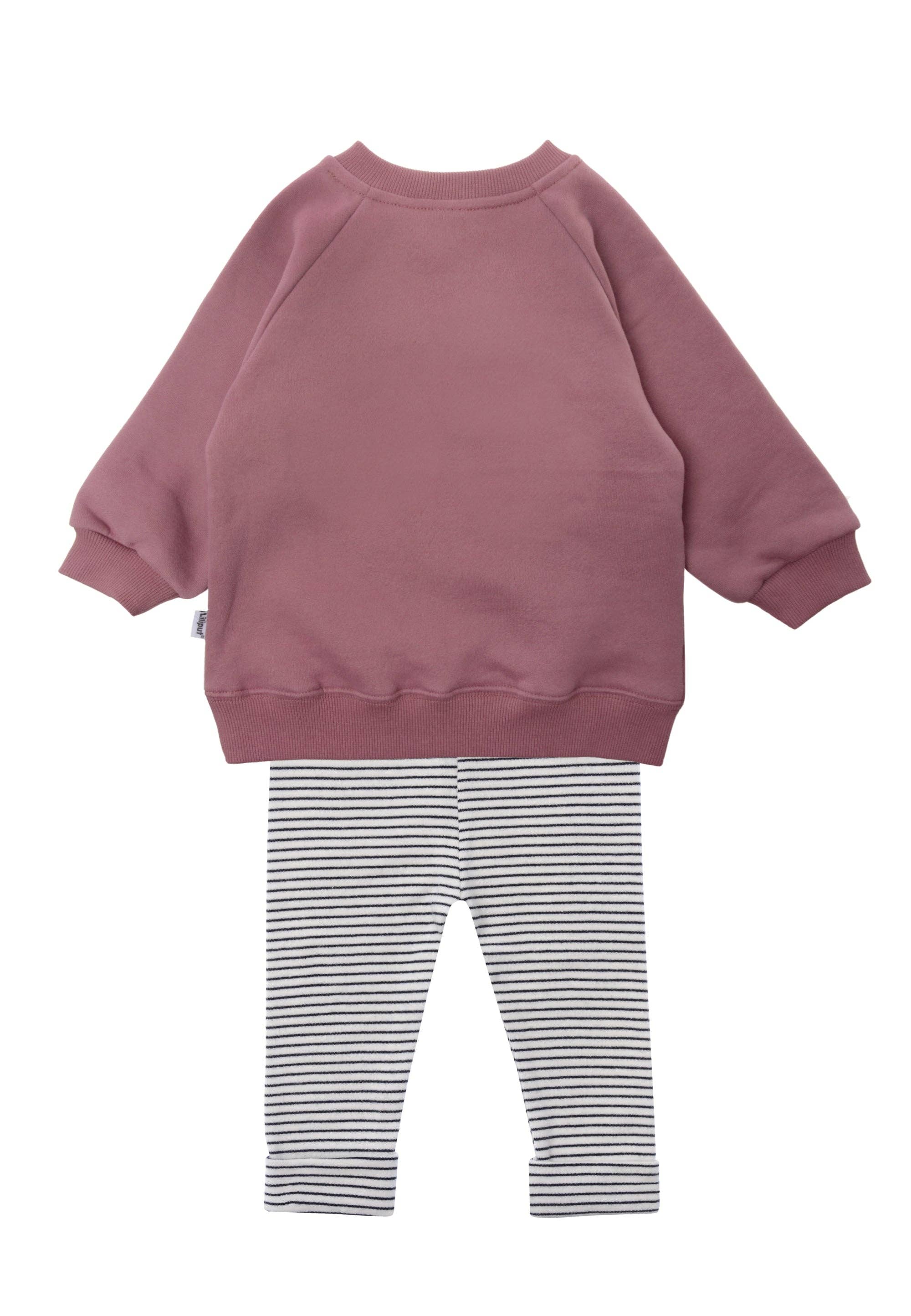 Liliput - Wholesale Top & Leggings Set - Kids - 2-piece set with rosewood sweatshirt "Smiley" and leggings2
