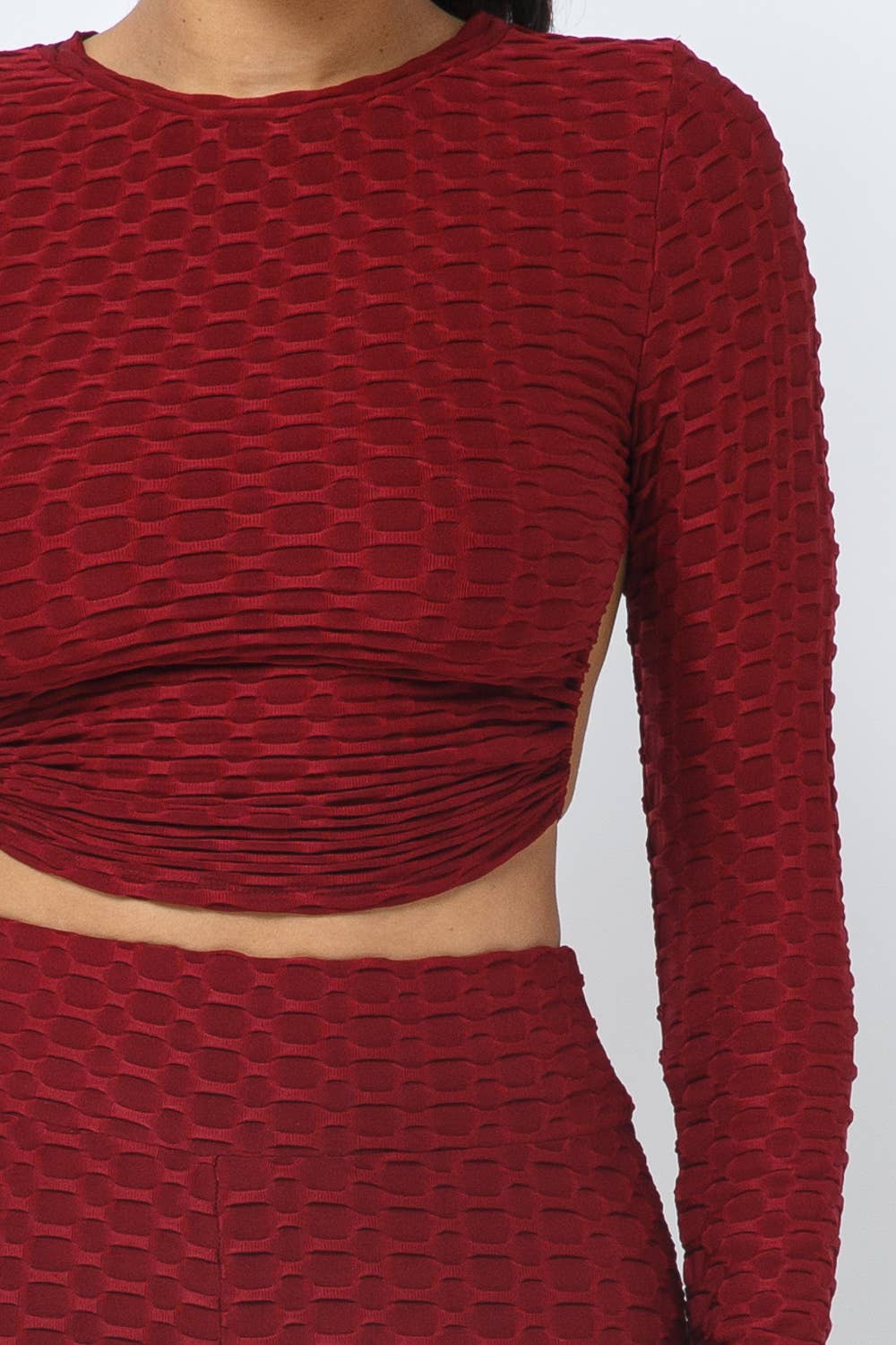 Julia by LoveJ - Wholesale Top & Pant Set (NOT Loungewear) - Women's - Honeycomb Open Back Tie Top and Leggings Set5