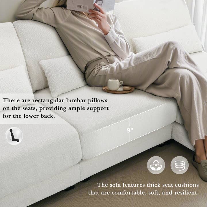 Cream Oversized Sectional Sofa with Reversible Chaise and L-shape for wholesale on Faire