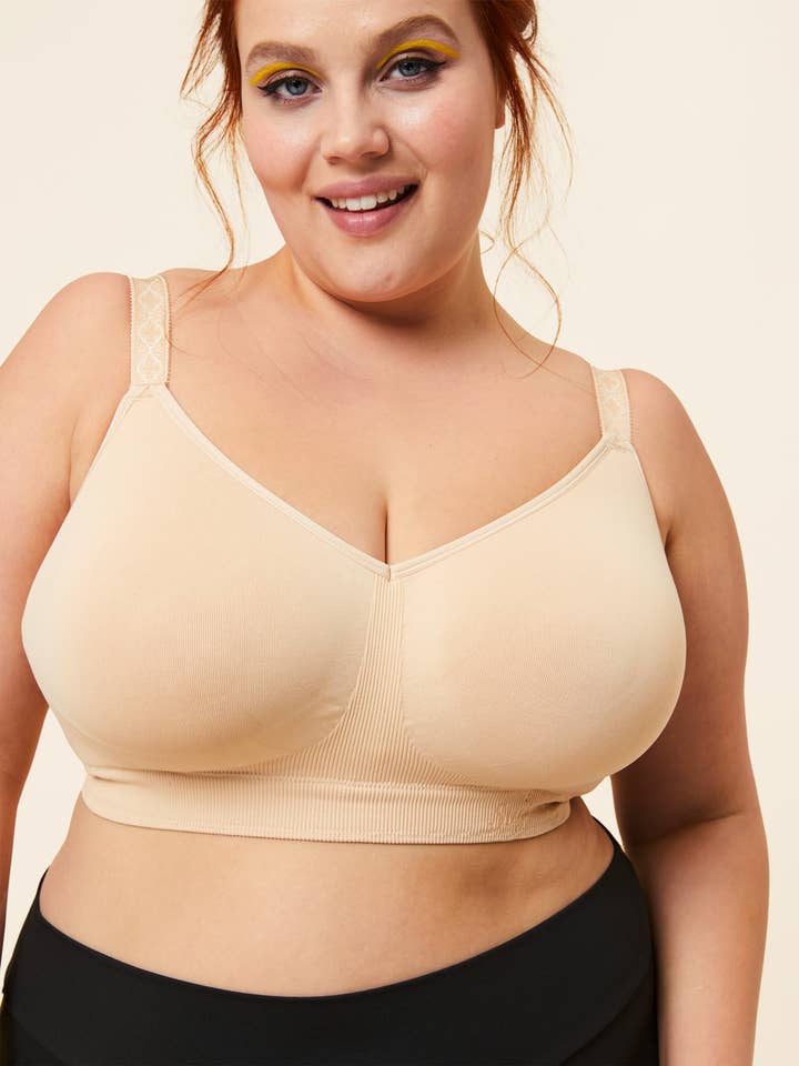 Sugar Candy Basic Seamless Wire Free Bralette - Beige for wholesale on Faire2
