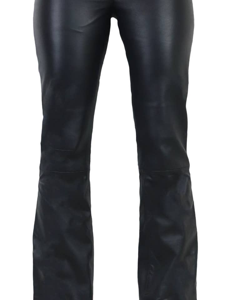 black ladies leather pants low cut 2 - premium lamb leather for wholesale on Faire5