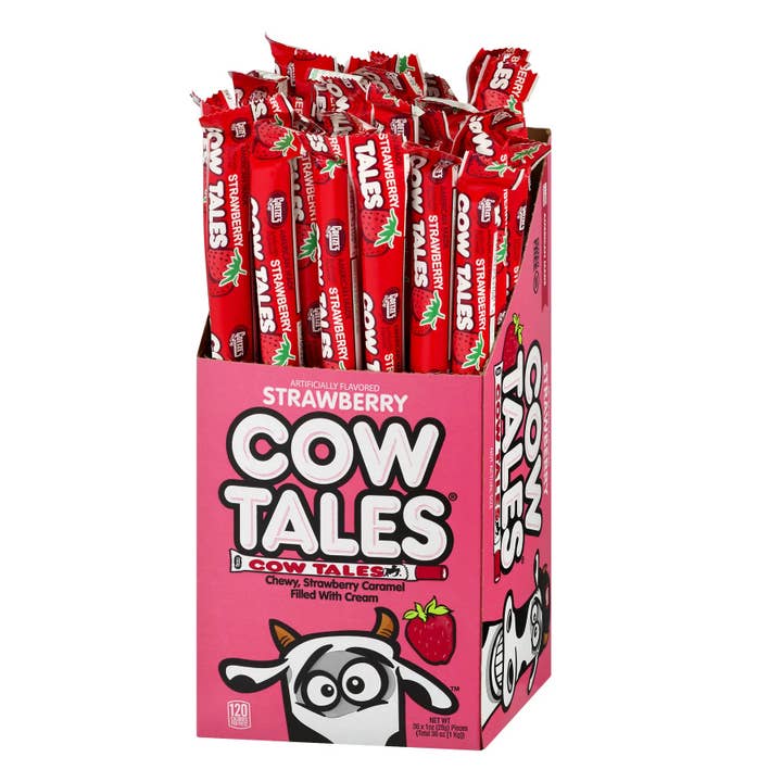Grandpa Joe's Candy Shop - Wholesale Taffy - Cow Tales Strawberry Smoothie, 1oz, 36 Ct Case