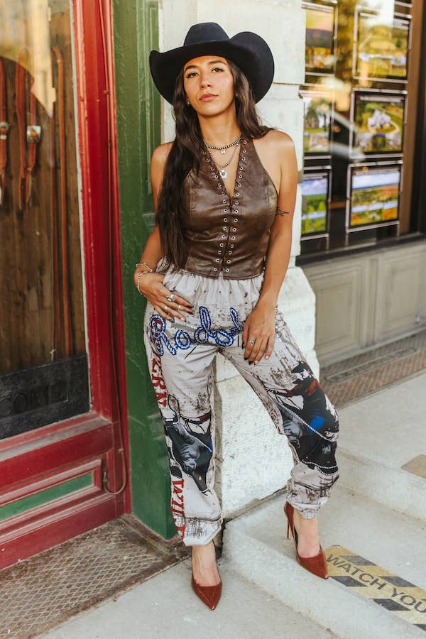 LUCKY & BLESSED - Wholesale Pants - Women's - Plus Size Vintage Rodeo Printed Elastic Waist Jogger Pants2