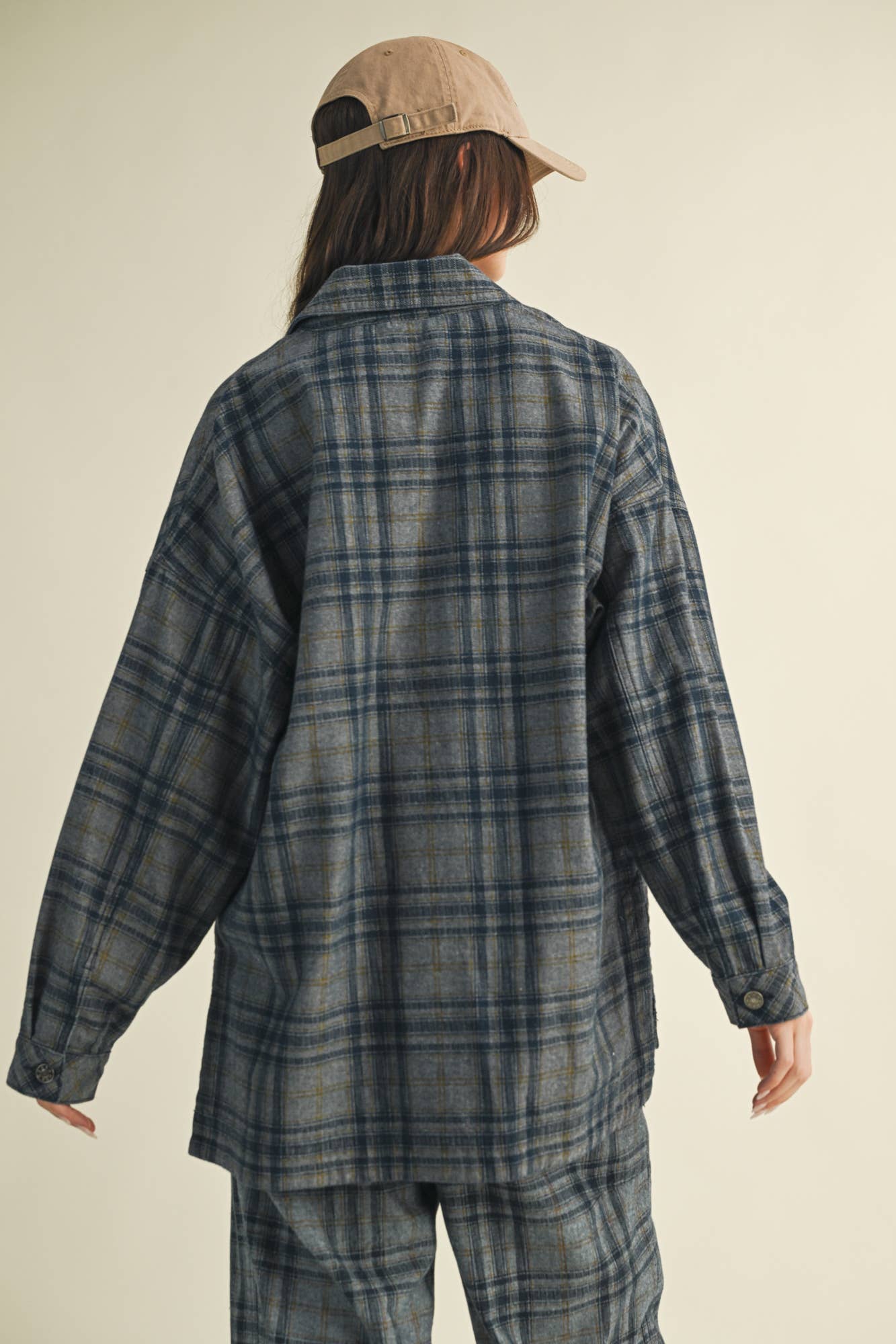WASHED DENIM PLAID SHIRT SHACKET for wholesale on Faire6