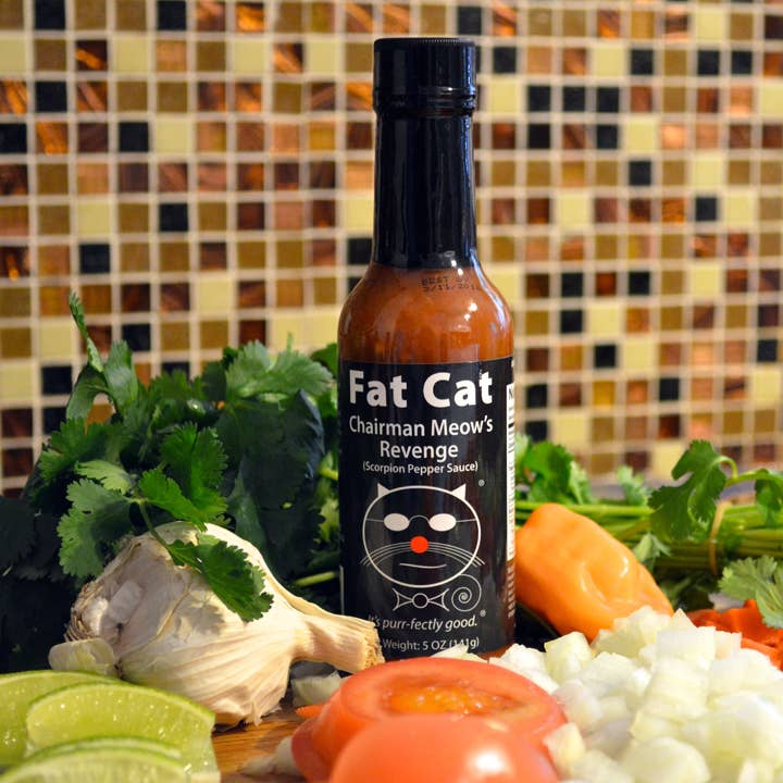 Fat Cat – Großhandel Scharfe Soße – Chairman Meow’s Revenge Scorpion Pepper Hot Sauce (12 Stk.)4