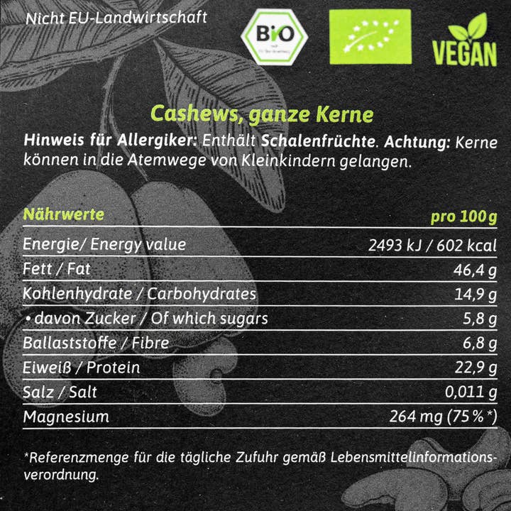 Natfoods GmbH - Wholesale Nuts - Organic premium cashew kernels, natural, 1kg cashews2