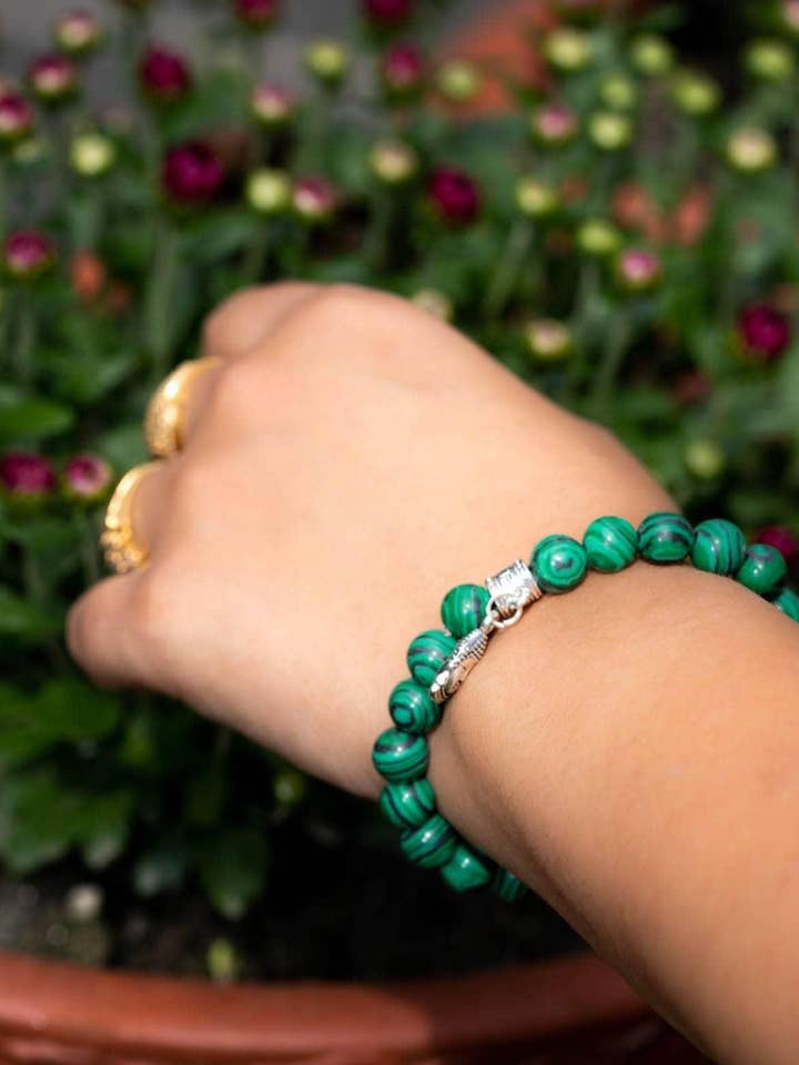 Malachite Charm Bracelet for wholesale by Himalayas Shop
