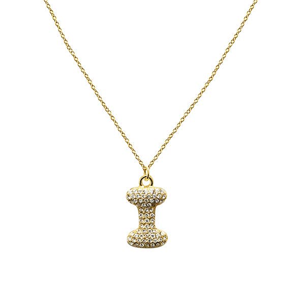 AMORINO SRL - Wholesale Pendant/Charm Necklace - BUBBLE INITIAL NECKLACE WITH ZIRCONIA - MY24784B517 GOLD7