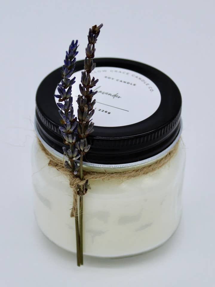 8 oz Mason Jar Candle for wholesale by Willow Grace Candle Co