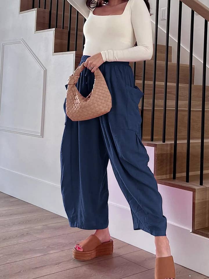 NINEXIS - Wholesale Pants - Women's - CWBLP0709_LOOSE CASUAL COTTON AND LINEN TROUSERS22