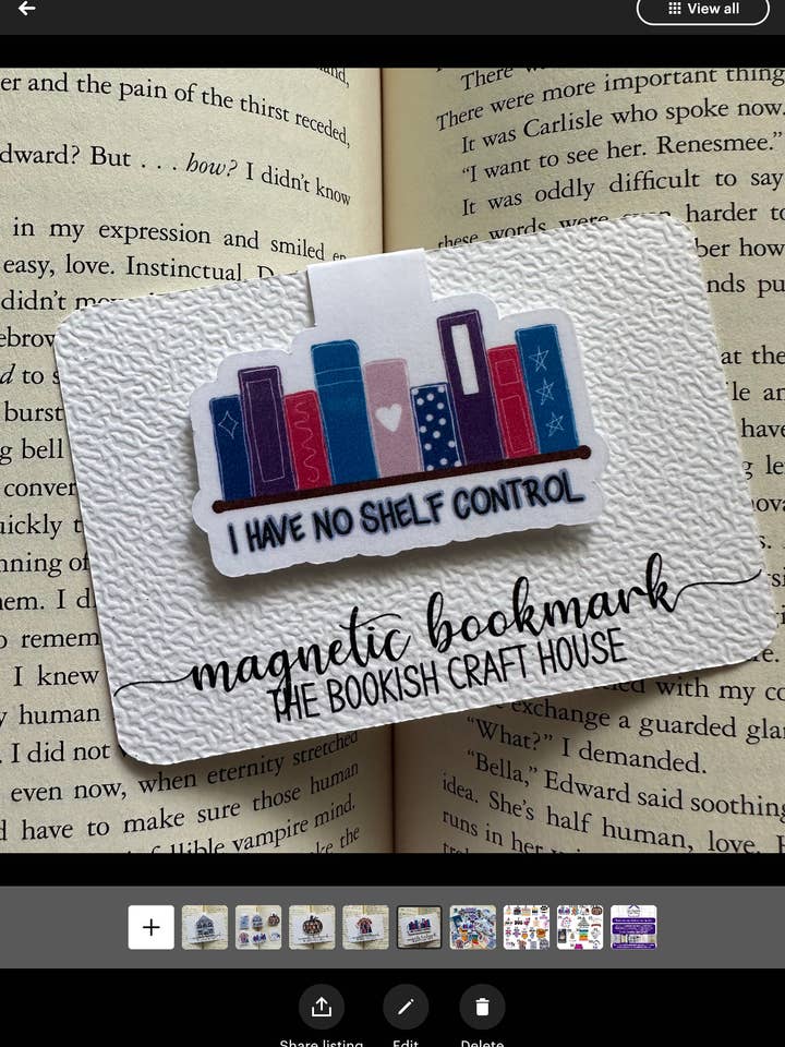 Marque-page magnétique illustré No Shelf Control pour la vente par The Bookish Craft House