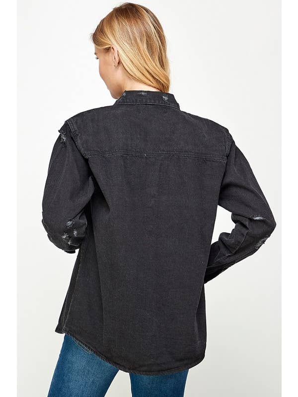 Zwart Denim hemden voor dames voor groothandel op Faire5