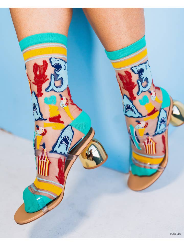 Sock Candy - Wholesale Socks - Women's - JAWS 50th Anniversary Sheer Crew Sock1