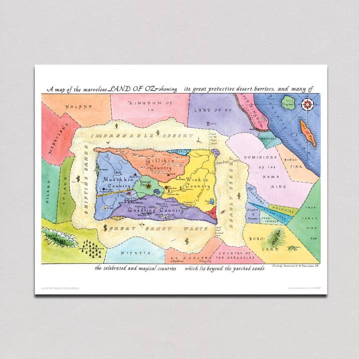 Map of Oz - Storybook Classics Print for wholesale by Laughing Elephant