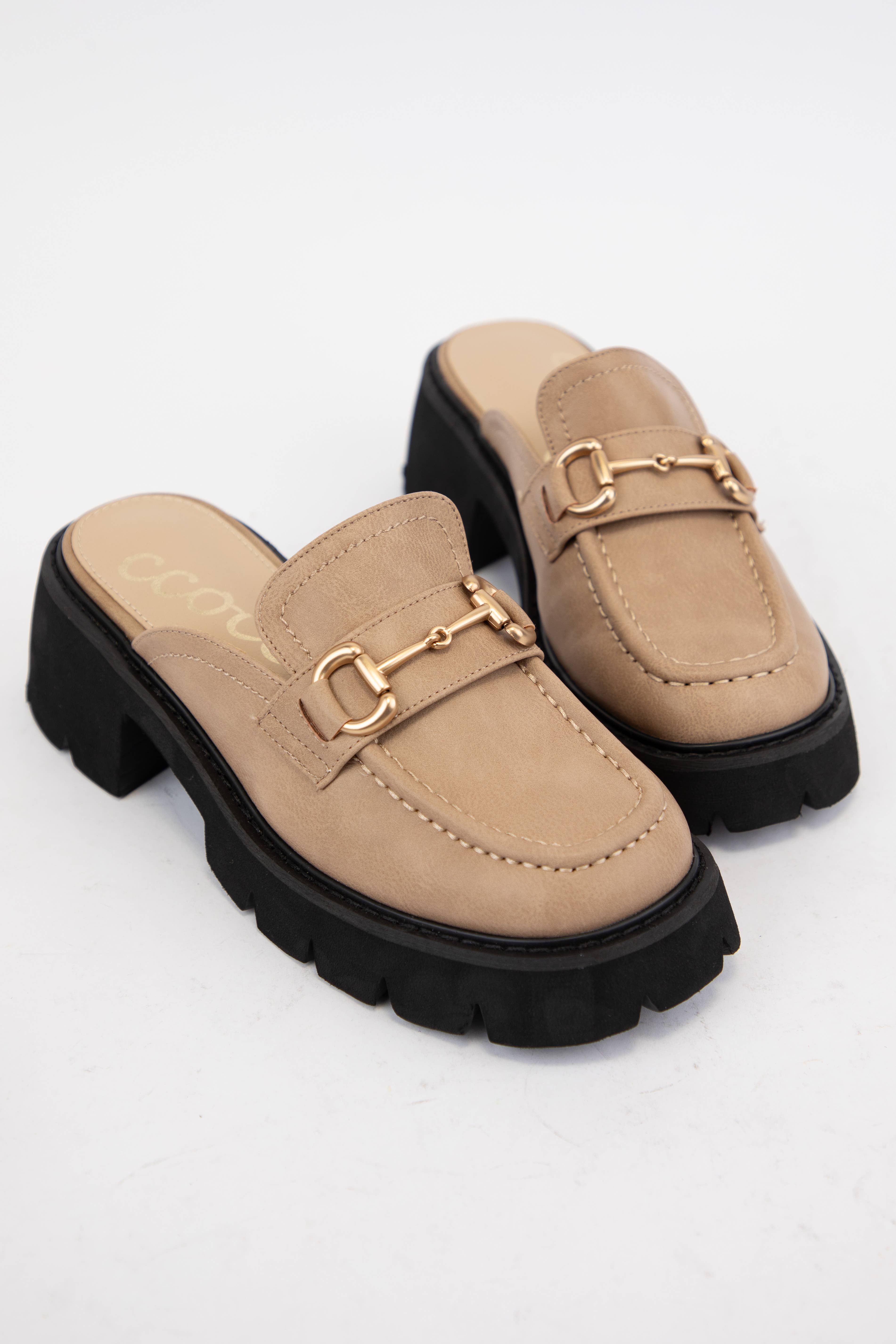 CCOCCI - Wholesale Loafers - Women's - LYNN CHUNKY PLATFORM HORSEBIT SLIP ON LOAFER MULE14