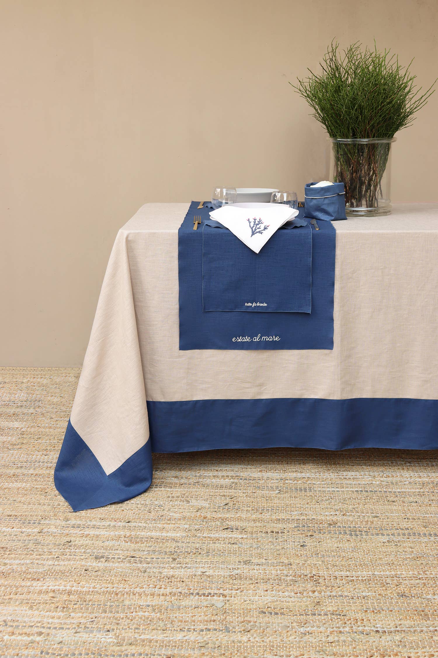 Giardino Segreto – Großhandel Tischdecken – BICOLOR Tischdecke aus reinem Leinen7