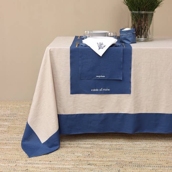 Giardino Segreto – Großhandel Tischdecken – BICOLOR Tischdecke aus reinem Leinen7