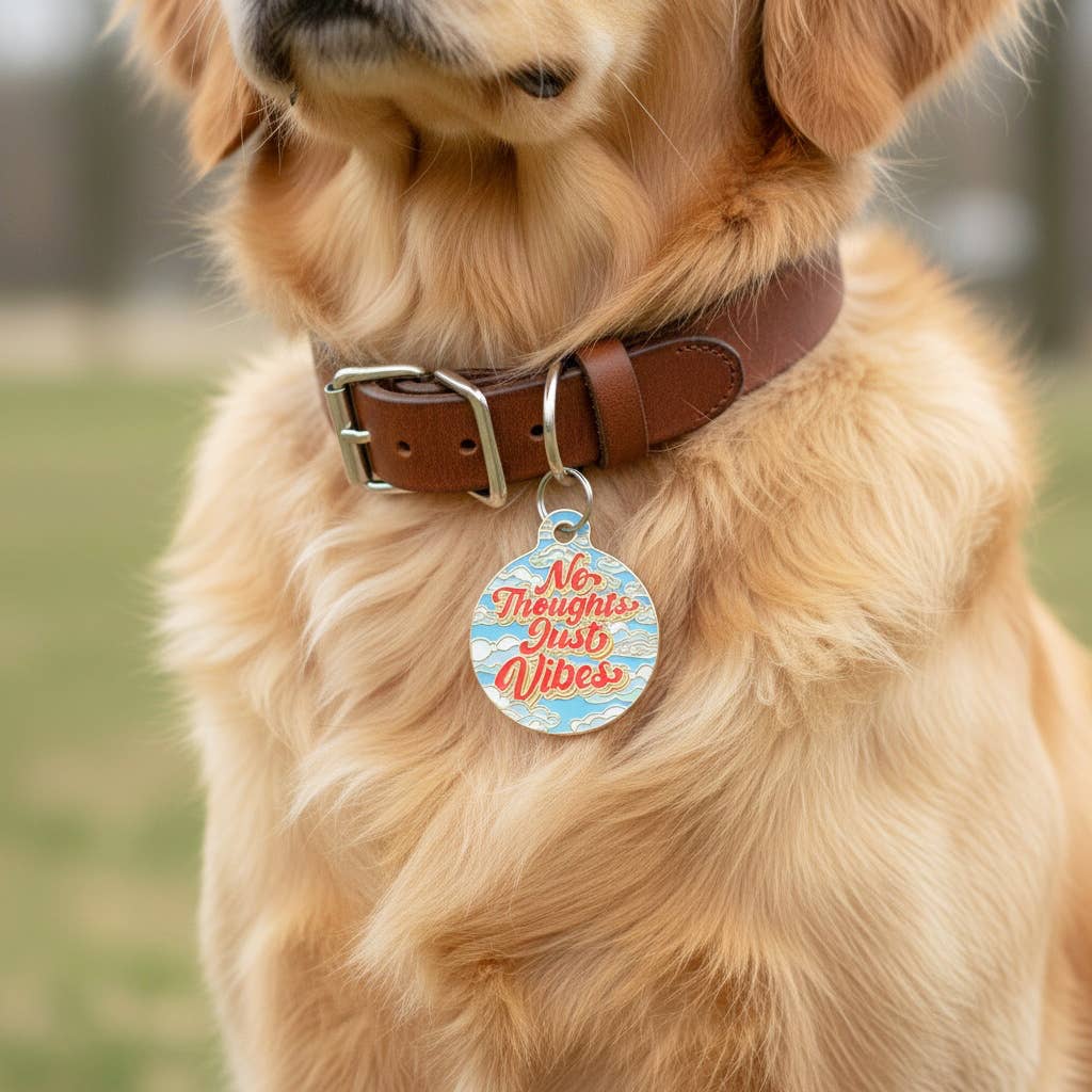 Bad Tags - Wholesale Halsbandlabel - Kat/Hond - Gepersonaliseerde huisdier ID-tag - No Thoughts Just Vibes10