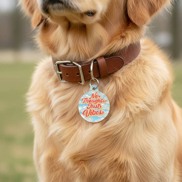 Bad Tags - Wholesale Halsbandlabel - Kat/Hond - Gepersonaliseerde huisdier ID-tag - No Thoughts Just Vibes10