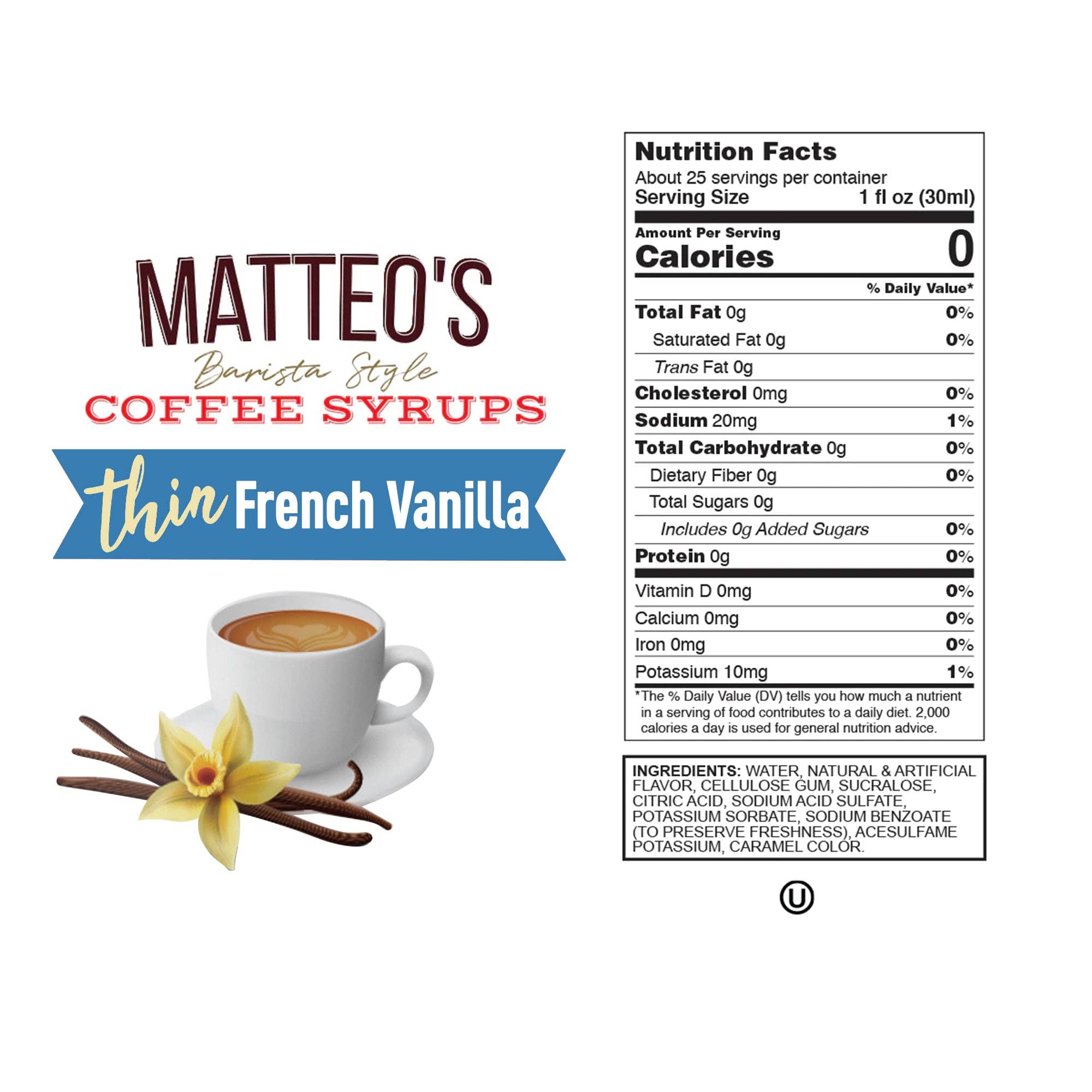 Matteo's - Wholesale Iced Coffee/Cold Brew - Sugar Free Coffee Syrup, French Vanilla8