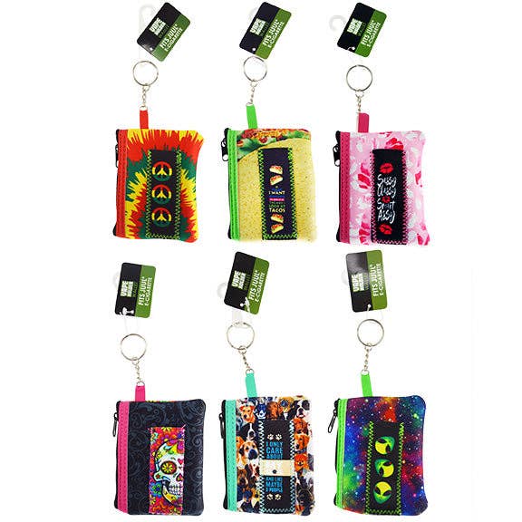 Novelty Brands - Wholesale Retailer Display - Accessories - Neoprene Vape Wallet Pouch Key Chain- 6 Piece Display1