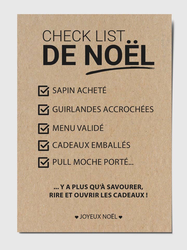 Carte Check list de Noël pour la vente par HappyWeSisters