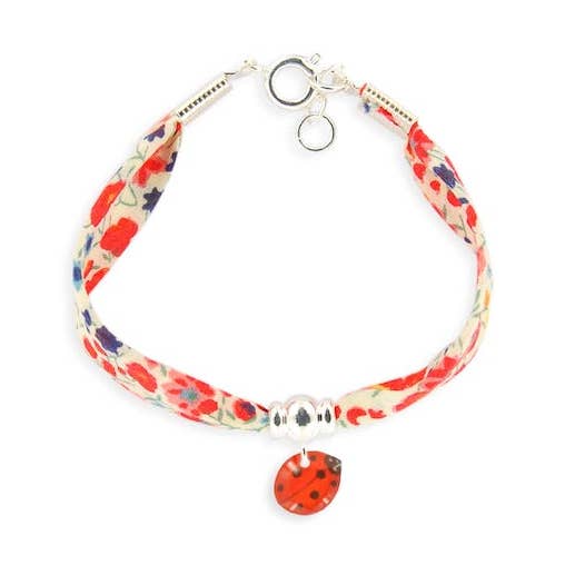 Pulsera Liberty de 10 mm con mariquita para venta al por mayor de Ribambelle Bijoux Enfants