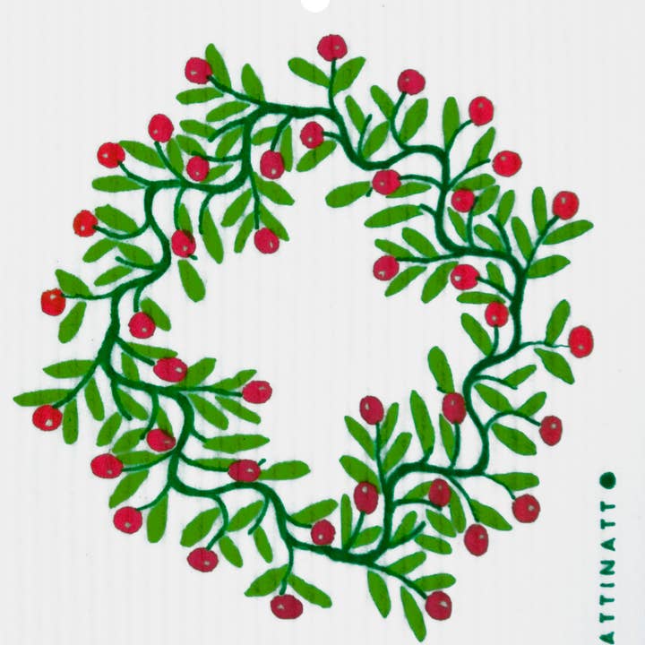 Serviette de toilette suédoise Holly Wreath pour la vente par Talla Imports
