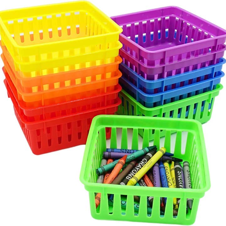 4E's Novelty - Wholesale Storage Bin - Square Classroom Baskets for Classroom Storage - 12 pcs1